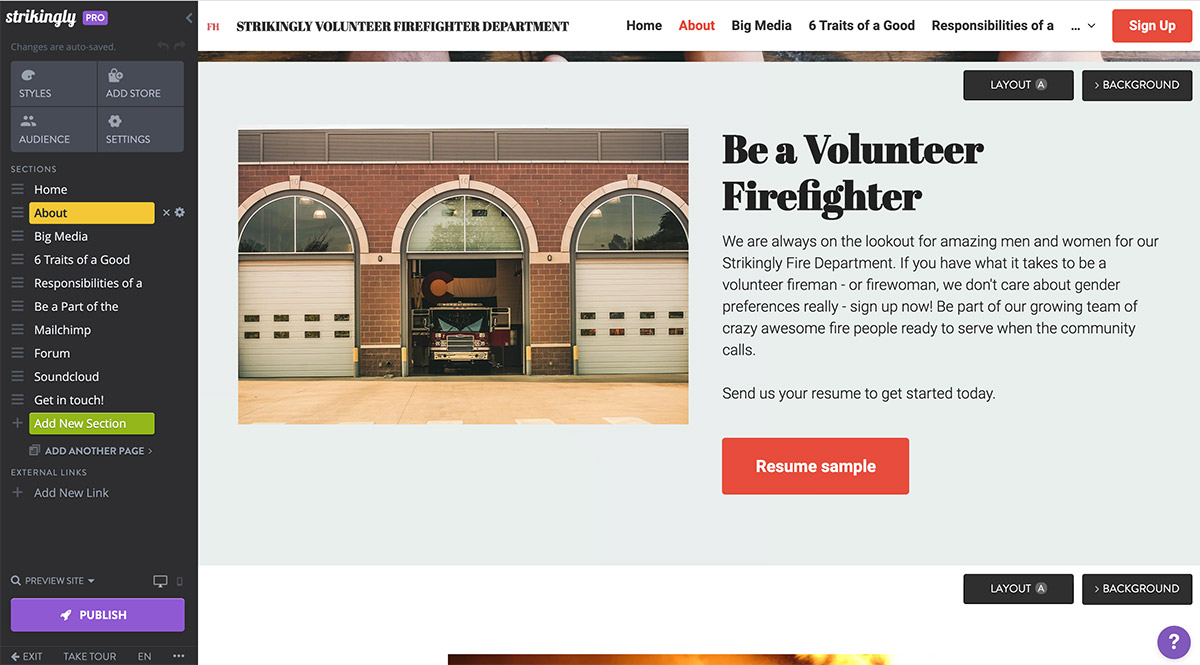 Strikingly website editor Strikingly website editor